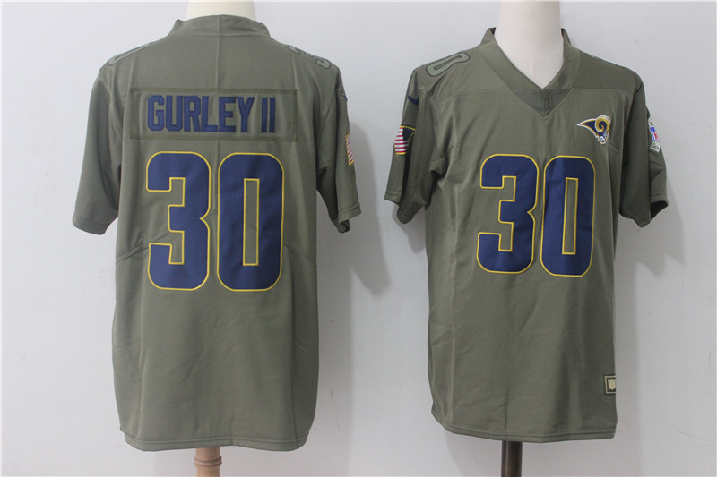 Men Los Angeles Rams #30 Gurley ii Nike Olive Salute To Service Limited NFL Jerseys